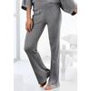 Strickhose FRENCH CONNECTION, Damen, Gr. 40/42, N-Gr, grau (dunkelgrau meliert), Rippstrick, Obermaterial: 40% Viskose (LENZING ECOVERO), 30% Polyacryl, 30% Polyester, meliert, casual, bequem lang, Hosen, mit leichten ausgestellten Bein, Loungewear