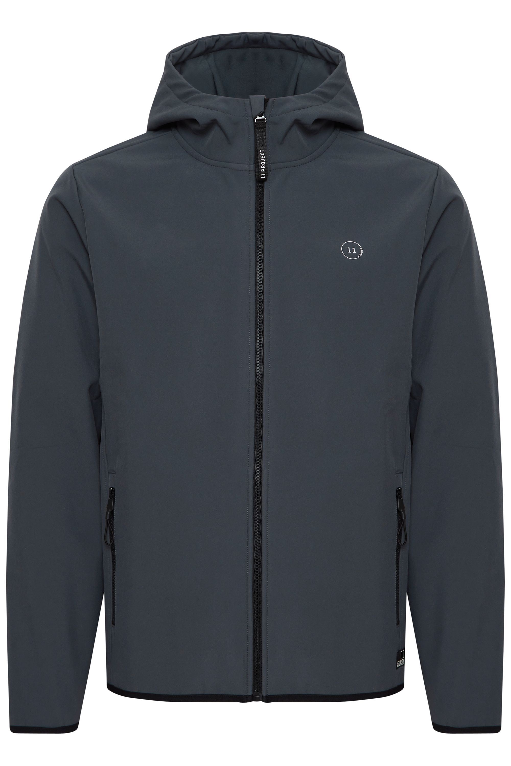 Softshelljacke 11 PROJECT "Softshelljacke PRUlfert", Herren, Gr. XL, grau (iron gate), Obermaterial: 92% Polyester PES. 8% Elasthan EL., Casual, regular fit normal, Jacken Softshelljacke