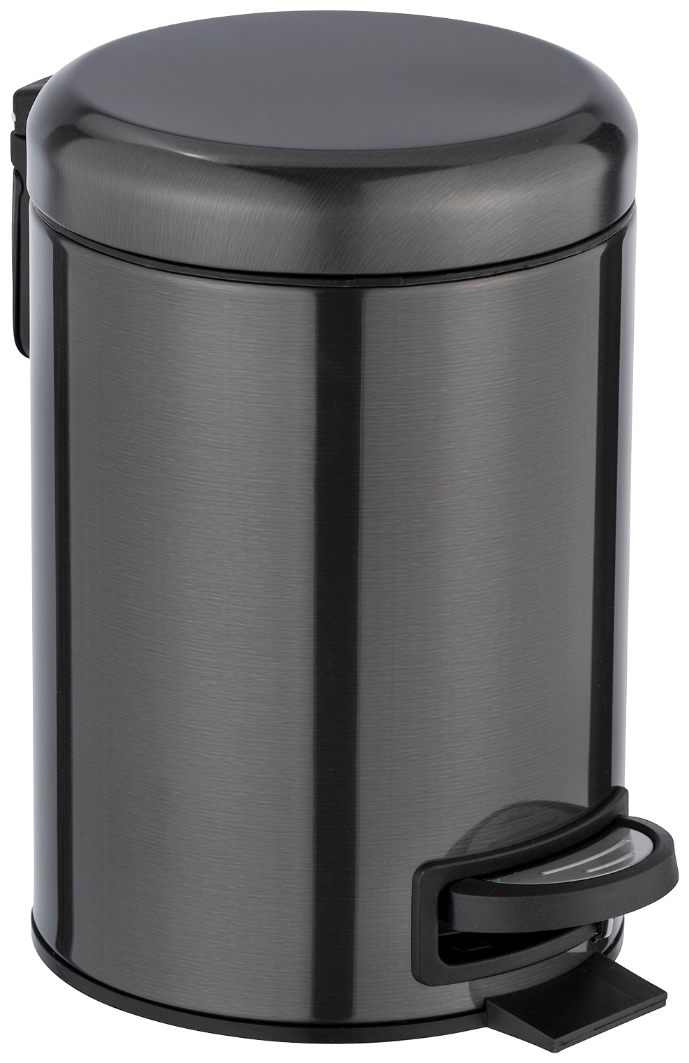 Kosmetikeimer WENKO "Leman", schwarz, B:17cm H:25cm T:22,5cm, Edelstahl, Mülleimer, Kosmetikeimer