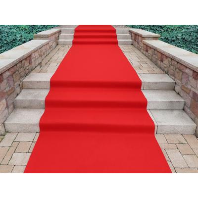 Läufer "PODIUM, Made in Belgium", rot, B:150cm H:2,6mm L:500cm, Polypropylen (PP), PRIMAFLOR-IDEEN IN TEXTIL, Teppiche, Breite 150 cm, Nadelfilz, Uni-Farben, robust & strapazierfähig Image