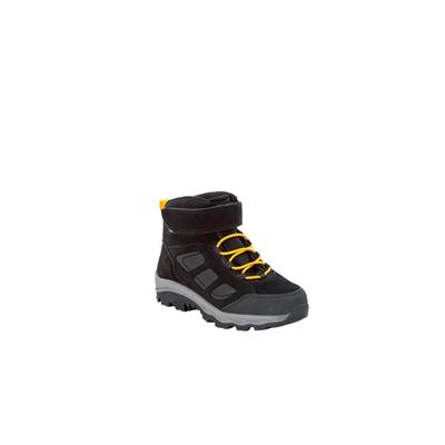 Wanderschuh JACK WOLFSKIN "VOJO LT TEXAPORE MID K", Gr. 34, schwarz, Leder, Textil, sportlich, Schuhe, wasserdicht