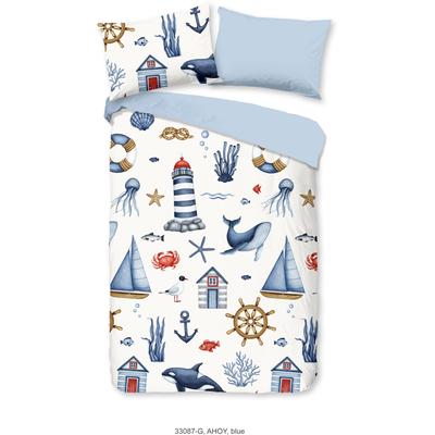Babybettwäsche GOOD MORNING "Ahoy", blau, B/L: 100cm x 135cm, , Renforcé, B/L: 60cm x 40cm, Renforcu00e9, Obermaterial: 100% Baumwolle, Bettwäsche, 100% Baumwolle, Reißverschluss, Wendeoptik, Baby, Kind, Maritim Image