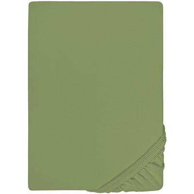 Spannbettlaken BIBERNA "Thea", braun (fichte), B:120-130cm L:200-220cm, Jersey-Elasthan, Obermaterial: 97% Baumwolle, 3% Elasthan, Laken, aus Baumwolle, für Matratzen bis 25 cm Höhe, Bettlaken, Spannbetttuch Image