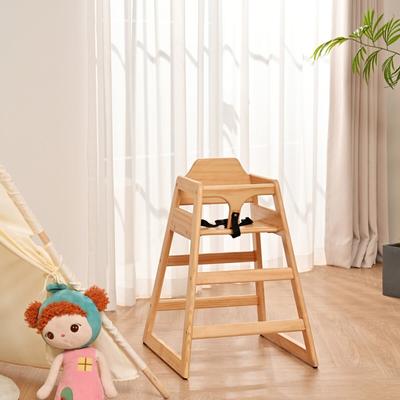 Wooden Double Solid Wood Feeding, Eat & Grow Portable High, Easy to Clean Baby Booster Chair in Natural Finish - 20*22.9*22.9