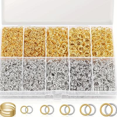 TEMU 4600pcs Silvery And Golden Jump Rings With Open/close Tool For Jewelry Making & Necklace Repair - Assorted Sizes, Metal Image