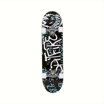 "TEMU 1 Beginner's 31"" Skateboard | Stylish Blue & Design With & | 7-ply Maple, -7 Bearings, Silent Pu Wheels | & Easy-to-control Pre-assembled Deck For Adults, Beginner Skateboarding| Skateboard|"