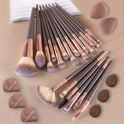 TEMU 28pcs Set , Blush, , Foundation, Concealer & Brushes - Includes Drop Sponge, & - Bristles Image