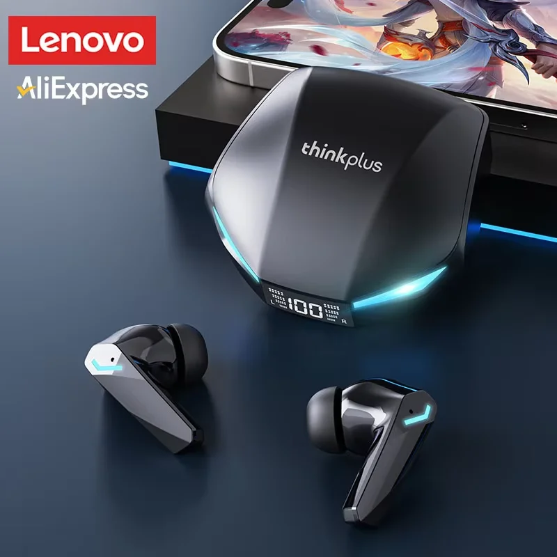 Scelta Lenovo XT53 Auricolare Wireless Bluetooth 5.4 Cuffie da gioco a bassa latenza Riduzione del rumore Display a LED Auricolari Nuovo