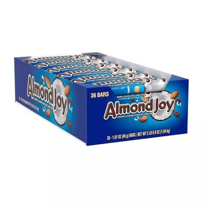 Coconut And Almond Chocolate Candy Bars, Full Size, 36 Pk