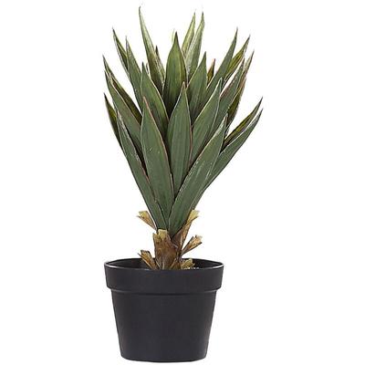 Kunstpflanze Grün und Schwarz Kunststoff 52 cm Aloe Vera Form Dekoration Wohnzimmer Indoor