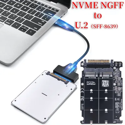 M.2 SSD To U.2 Adapter Card M.2 NVMe SATA-Bus NGFF SSD To PCI-e U2 SFF-8639 Adapter PCIe M2