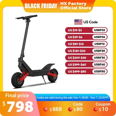 HX X10 18.2AH Electric Scooter 2000W 50KM/H Foldable Electric Kick E Scooter Dual Motors 11 Inch APP