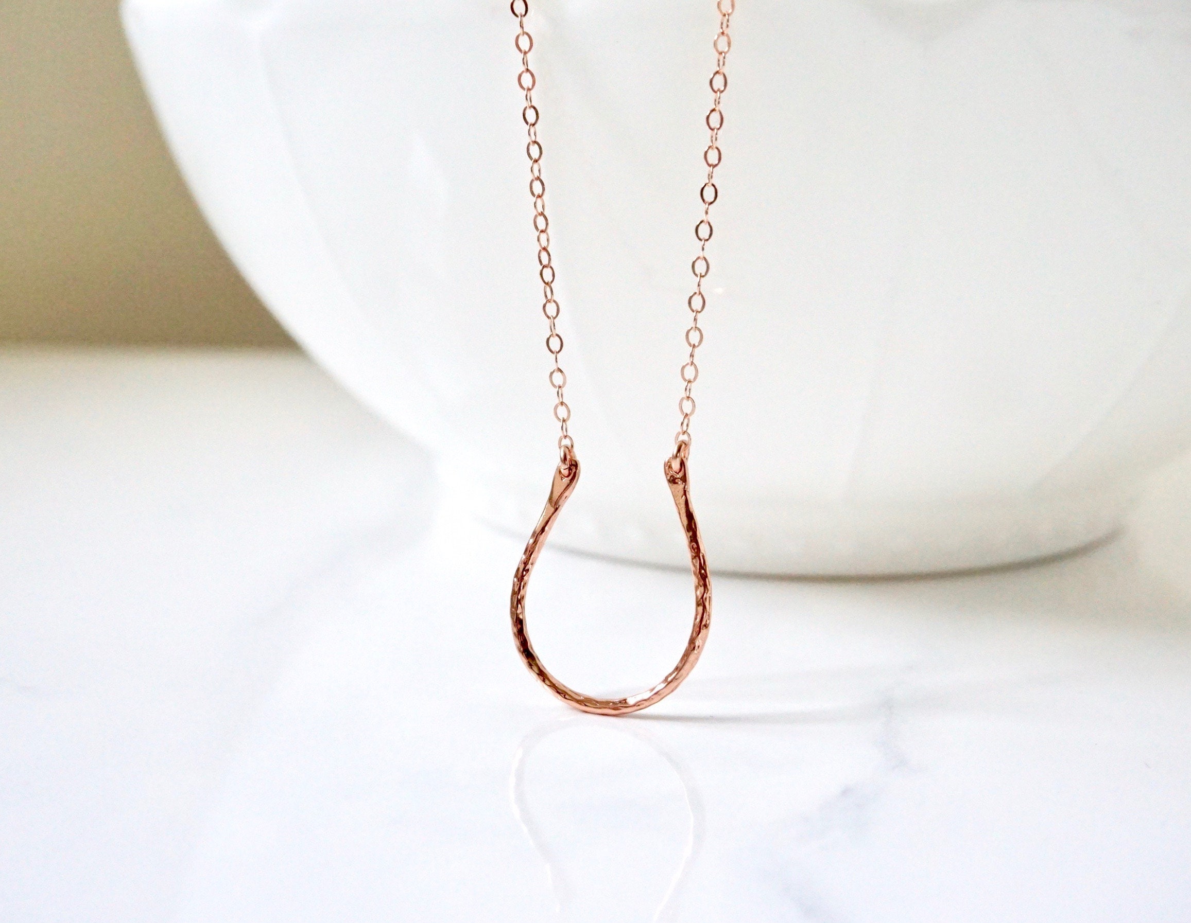 Collana a ferro di cavallo in oro rosa, collana a ferro di cavallo in argento sterling, collana a ferro di cavallo, ferro di cavallo in oro, amore per