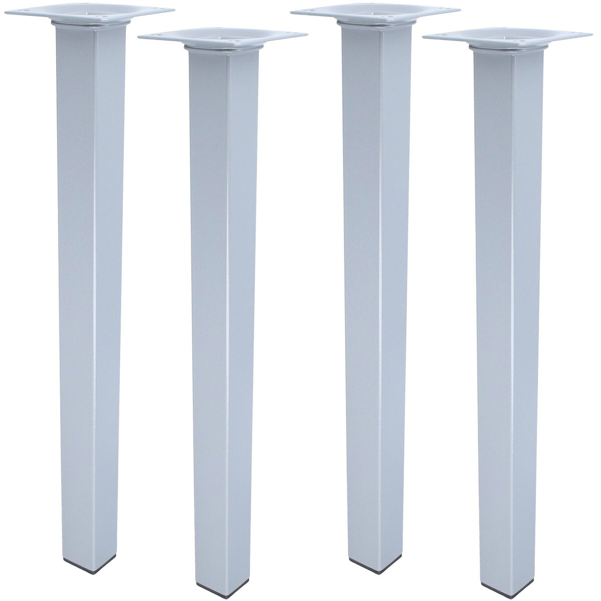 MS Beschläge Stilvolles 700mm 4er Set Möbelfüße Silber eckig Sofastempel Tischfüße Bettfüße Image