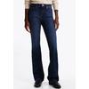 Bootcut-Jeans TOMMY HILFIGER "BOOTCUT RW PATY", Damen, Gr. 32, Länge 34, blau (nos dunkelblau), Denim/Jeans, Obermaterial: 99% Baumwolle, 1% Elasthan, unifarben, casual, bootcut fit lang, Jeans, mit Tommy Hilfiger Logo-Badge