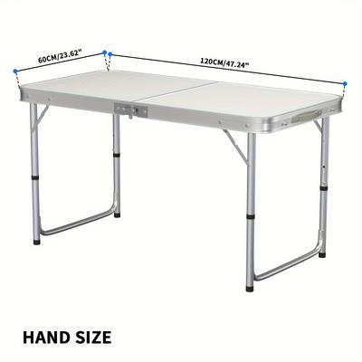 TEMU Portable Camping Table, Lightweight Folding Table With Aluminum Table Top, Easy To Carry, Outdoor, Picnic, Cooking, Beach, Hiking, Fishing Image