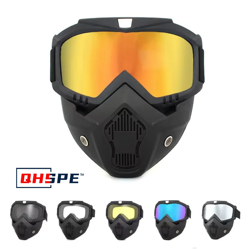 UV400 Schutz Fahrrad Motorradhelm Mech Maske Motocross Sonnenbrille Winddicht Reiten Radfahren Skibrille mit Mundstück Image