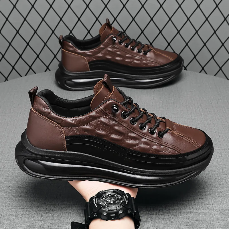 2023 männer Retro Leder Schuhe Aus Echtem Leder Casual Turnschuhe Alligator Muster Casual Schuhe männer Plattform Schuhe Männer Schuhe