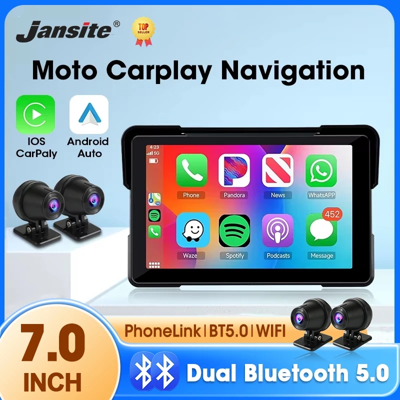 5/7 zoll Tragbare Motorrad DVR Auto Spielen Bildschirm GPS LCD Display IPX7 Wasserdichte Monitor Drahtlose CarPlay Android Auto
