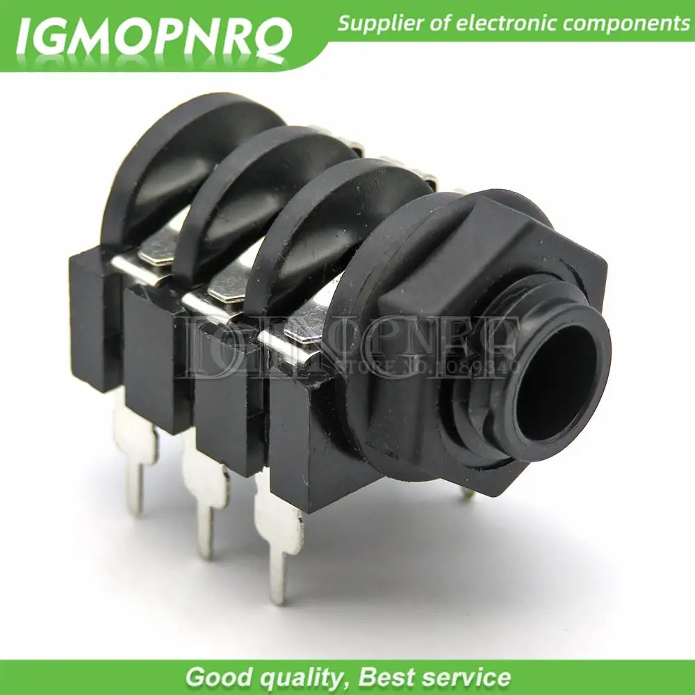 5PCS 6,35mm Stereo Audio Mikrofon Buchse Jack Stecker 6PIN 6,35 PJ-609 Image