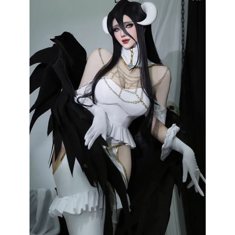 Overlord Undead King Ya'er Bede Cosplay weißes eng anliegendes Kleid Anime-Kostüm Image