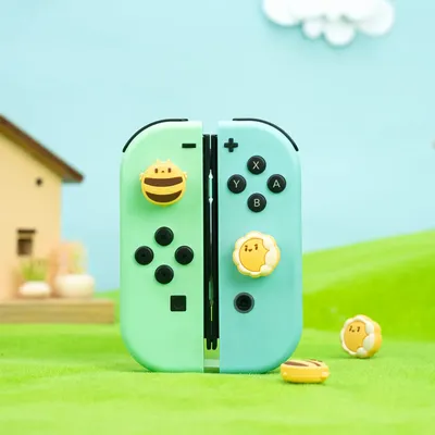 Geeks hare niedliche silikon joycon daumen griff kappen kompatibel mit nintendo switch/oled/switch Image