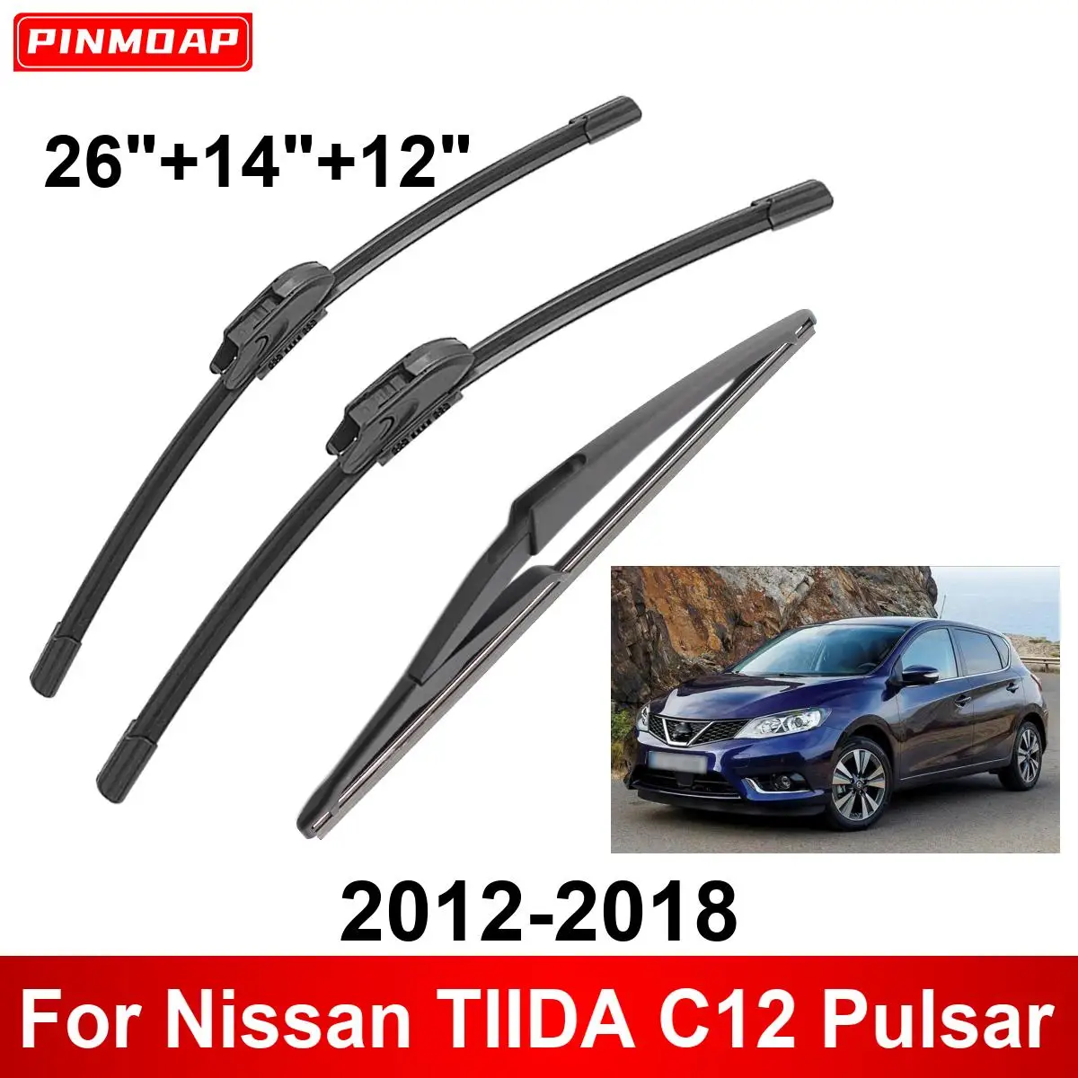 1/2/3/4/6PCS Auto Wischer Für Nissan TIIDA C12 Pulsar 2012-2018 vorne Hinten Wischer Klingen Bürsten Auto Zubehör 2015 2016 2017 Image