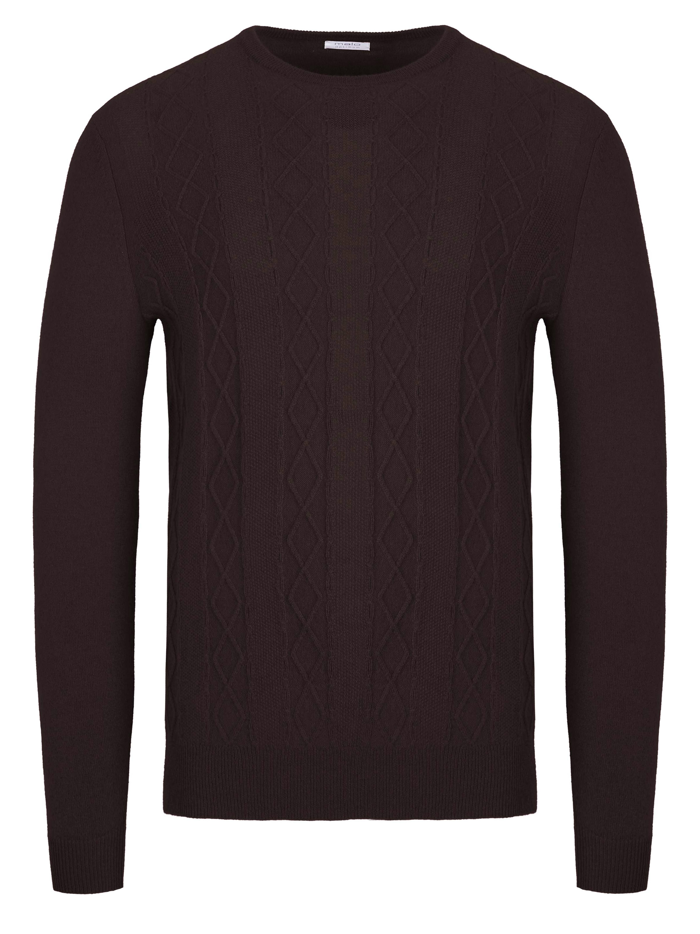 Malo Optimum Kaschmir Pullover dunkelbraun Image