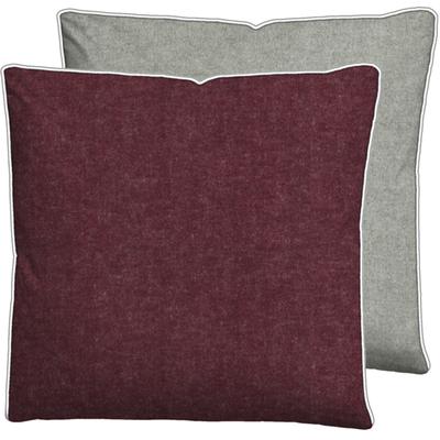 Kissenbezug BIBERNA "Hermal Flanell mit Reißverschluss, Melange-Optik, Wendekissenbezug", rot (burgund), B:40cm L:40cm, Flanell, Obermaterial: 100% Baumwolle, Kissenbezüge, Feinflanell, Made in Germany zertifiziert, kuschelig weich, mit Paspel Image