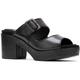 Hush Puppies Womens Poppy Ladies Heeled Sandals - Black Leather - Size UK 7 | Hush Puppies Sale | Discount Designer Brands