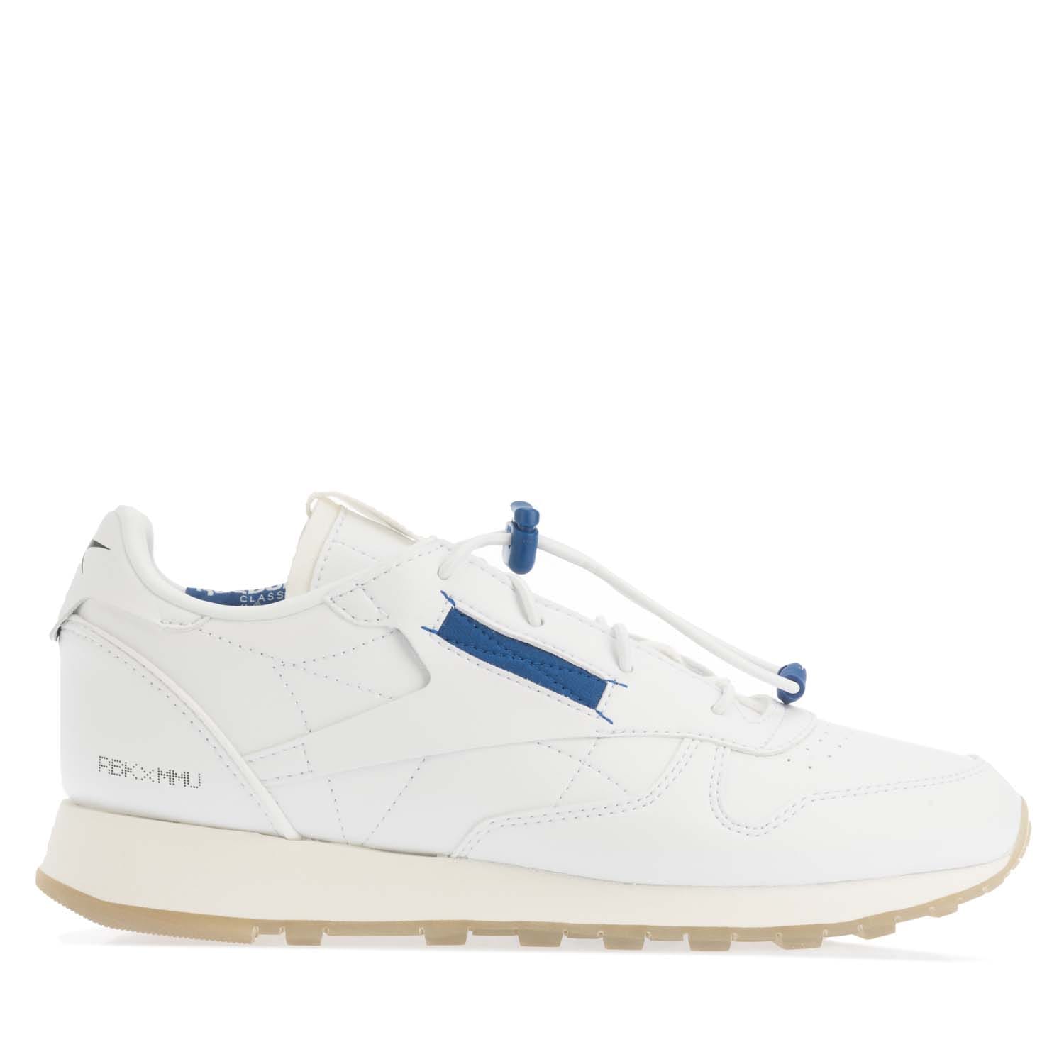 Reebok Mens x Milk Makeup Classic Vegan Shoes in White Blue - Size UK 6.5 | Reebok Sale | Discount Designer Brands