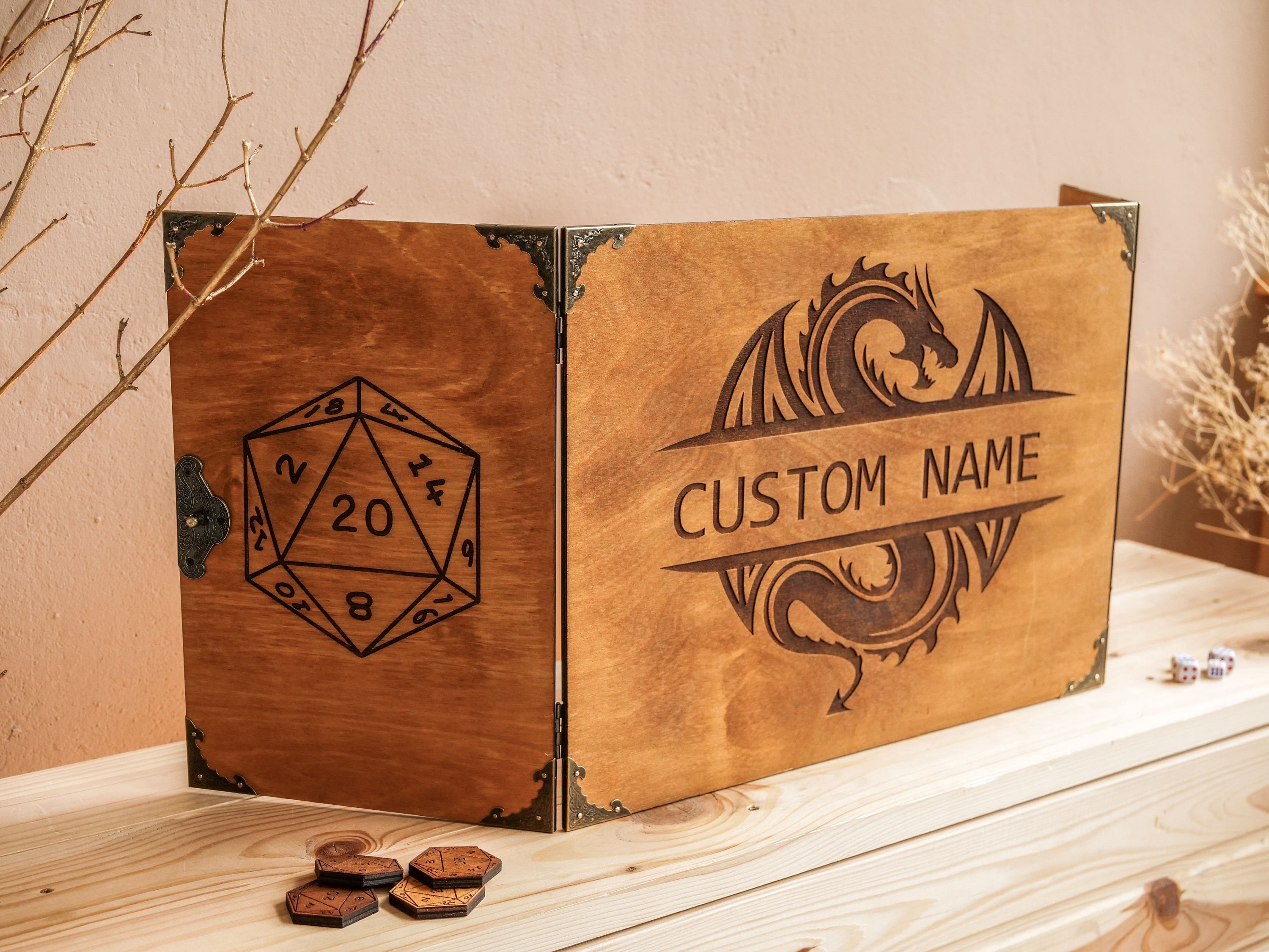 Schermo del Dungeon Master, Schermo del DM in legno, Schermo DnD personalizzato in legno, Schermo del Dungeon Master magnetico, Schermo di Dungeons an