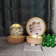 Base luminosa LED rotonda senza fili da 8 cm a 10 cm, supporto espositivo in legno a batteria, colore bianco caldo, per sfere in resina di cristallo 3D