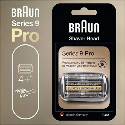 Braun 94M Shaver Head Replacement Blade Foil Cassette Compatible with Series 9 Pro Electric Razors