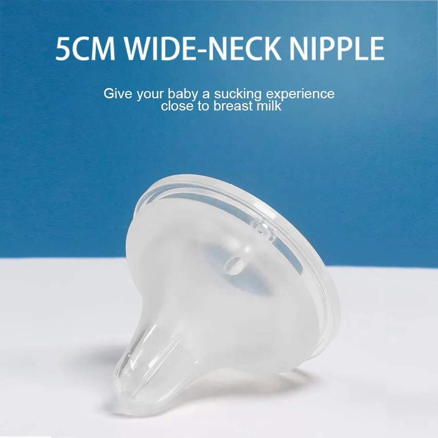 1 Stück Babyflaschennippel mit breiter Öffnung, dreidimensionale Simulation von Muttermilch, 5 cm, Silikonnippel, Babyartikel Image