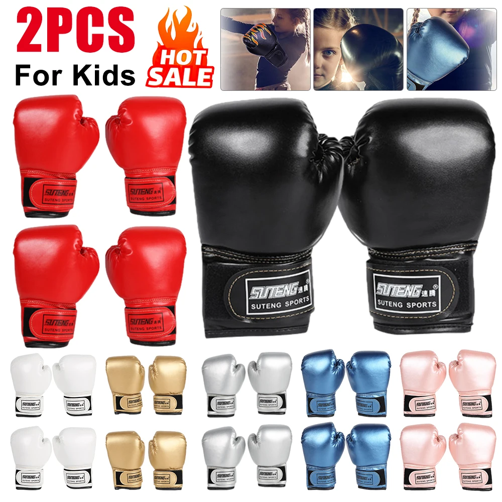 Kinder Boxhandschuhe Kinder Kampfhandschuhe Profiboxen Trainingshandschuhe Kind Sandsack Training MMA Sport Schutzhandschuhe Image