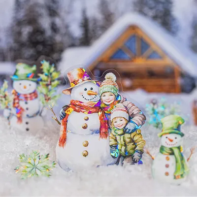 1 stil 60 Teile/beutel Winter Schneemann Thema Shell Licht Aufkleber Kreative Handbuch Material DIY Sammelalbum Album Foto Rahmen Kalender Image