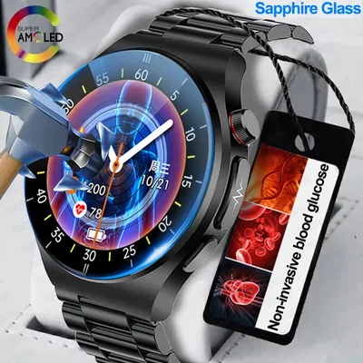 Medizinische Qualität Smartwatch Männer voller Touchscreen EKG ppg hrv Herzfrequenz Blutfett