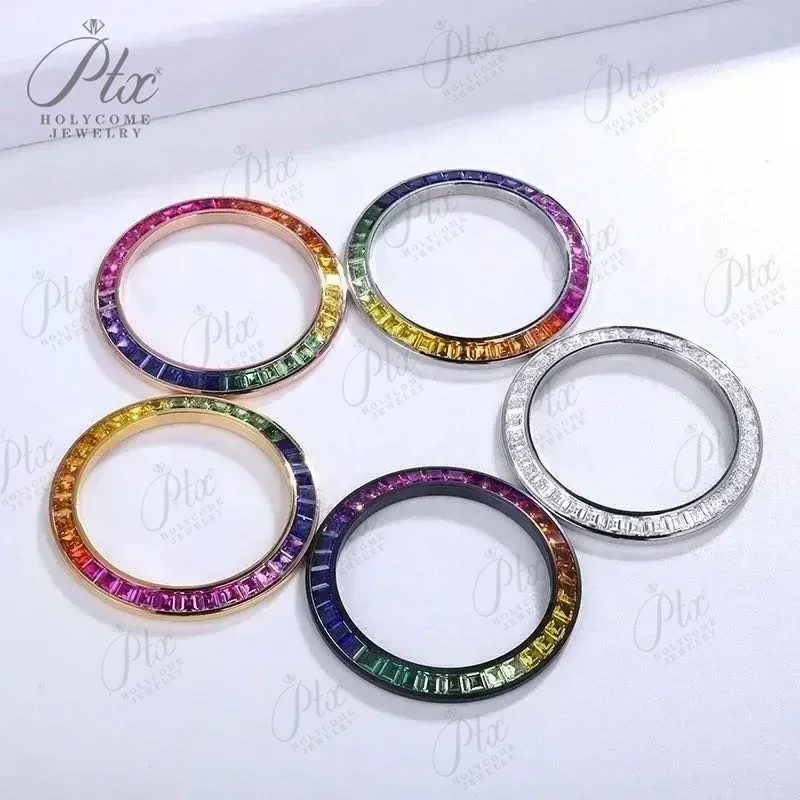 Luxus-Uhrenlünetten, 39 mm, Iced Out-Lünette, Moissanit-Edelstahluhr, anpassbares Hip-Hop-Luxusuhren-Zubehör