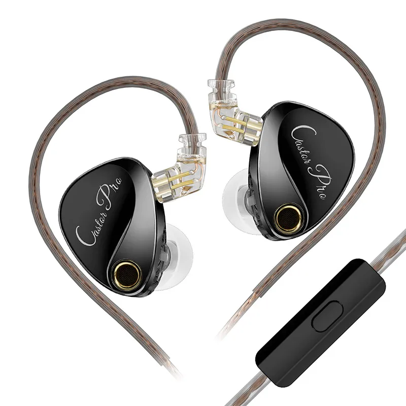KZ Castor Pro HiFi-Kopfhörer, dynamische Treiber, hochwertige, abstimmbare kabelgebundene Kopfhörer, Klangqualität, Bass-Headsets mit abnehmbarem Kabel Image