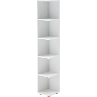 Eckregal BEGA OFFICE "Corner Light", weiß, B:24cm H:142cm T:26cm, Holzwerkstoff, Regale, mit 5 offenen Fächer, 24x25,7x141 cm Image