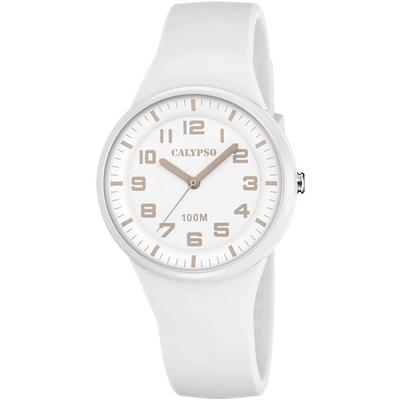 Quarzuhr CALYPSO WATCHES "Trendy", weiß (weiß, weiß), Armbanduhren, Damen, Armbanduhr, Damenuhr, analog Image