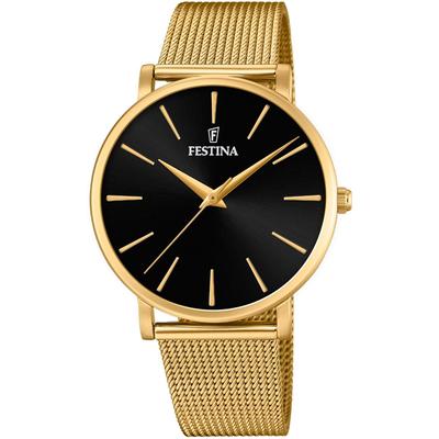 Quarzuhr FESTINA "Ladies Classic", gold (goldfarben), Armbanduhren, Damen, Armbanduhr, Damenuhr, Edelstahlarmband Image