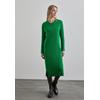 Midikleid STREET ONE, Damen, Gr. 42, EURO-Größen, grün (vibrant grün), Web, 50% Baumwolle, 50% Polyacryl, unifarben, casual, normal lang, Rundhals, Langarm Bündchen, Kleider, mit Rundhalsausschnitt