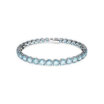 Tennisarmband SWAROVSKI "Matrix, 5648934, 5693927, 5648936, 5657665, 5648927, 5648930, 5657657" Gr. L, blau (metallfarbe