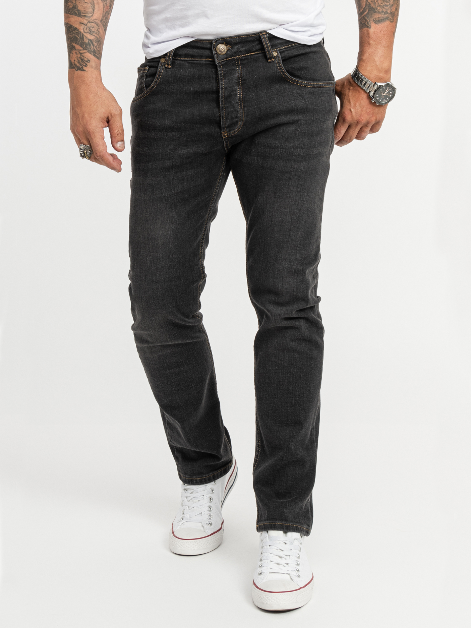 Lorenzo Loren Jeans Straight Leg Dunkelgrau Image
