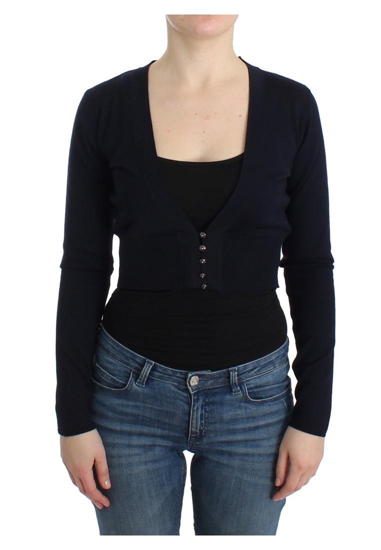 Cavalli Damen schwarzer cropped Wollpullover Image