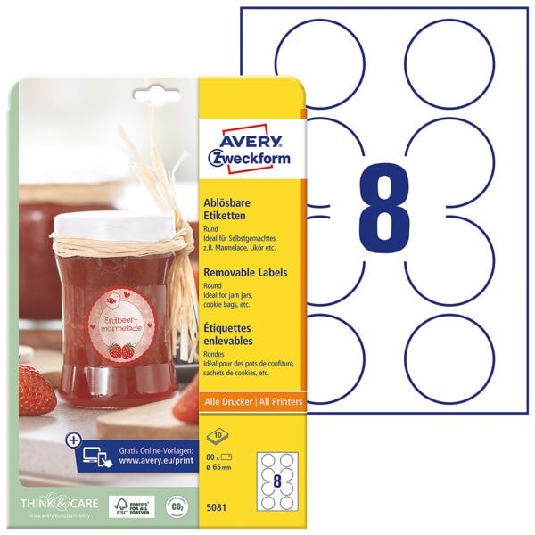 Avery Zweckform 20% AKTION: 80er-Pack Wiederablösbare Etiketten »5081« Image