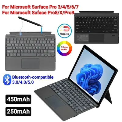 Backlit Wireless Bluetooth-compatible 5.0 Keyboard For Microsoft Surface Pro8/X/Pro9 Wireless