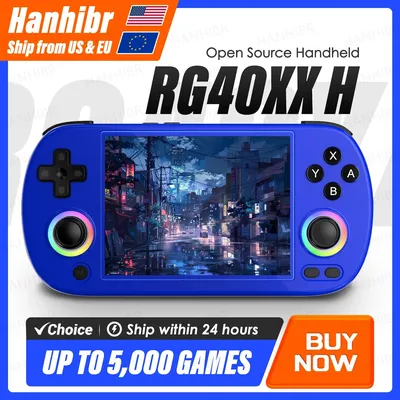 ANBERNIC RG40XX H Handheld Game Console 4'' Screen Linux System Joystick RGB Lighting Effect RG40XXH